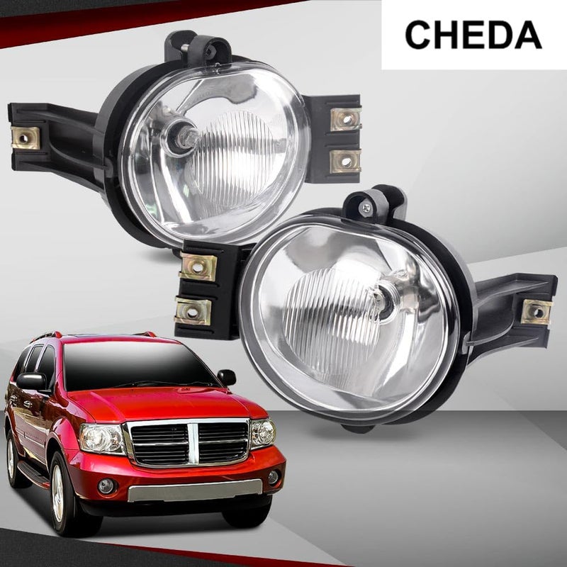 CHEDA Fog Lights Assembly Compatible with 2002-2008 Dodge Ram 1500/2003-2009 Dodge Ram 2500 3500 Fog Lamps Driver and Passenger Clear Lens 55077475AE, 55077474AE, CH2592121 - Image 2